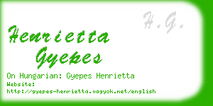 henrietta gyepes business card